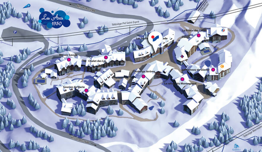 Plan d'accès Intersport Arc 1950